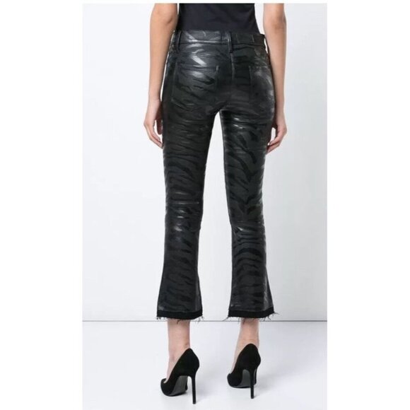NWT RtA Kiki Flared Leather Cropped Shiny Pants Size 26 - Picture 5 of 15